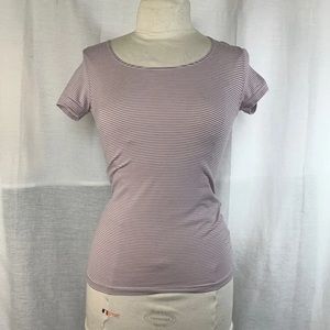 uniqlo purple stripe fitted tshirt